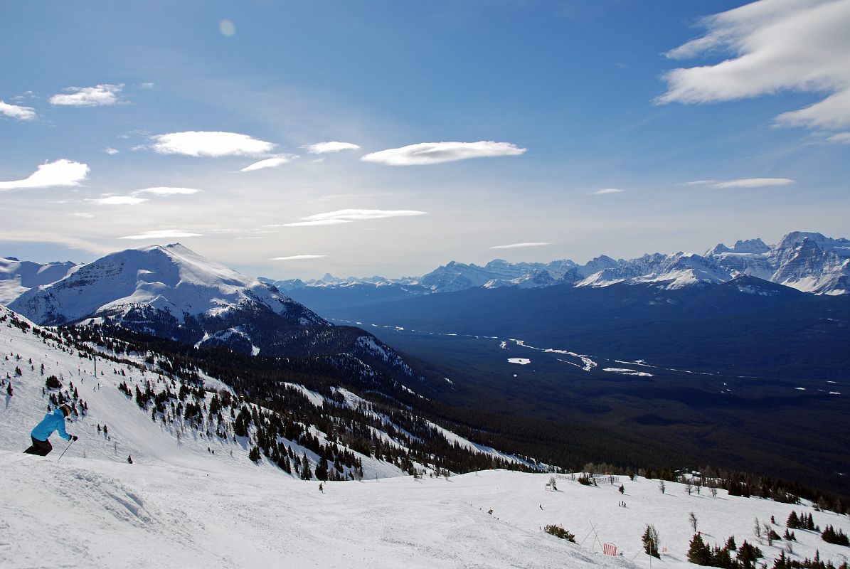 19B Skiing Lake Louise From Top Of The World Chair With Lipalian Mountain, Mount Assiniboine, Storm Mountain, Mount Bell, Panorama Peak, Quadra Mountain, Mount Fry and Tower Of Babel